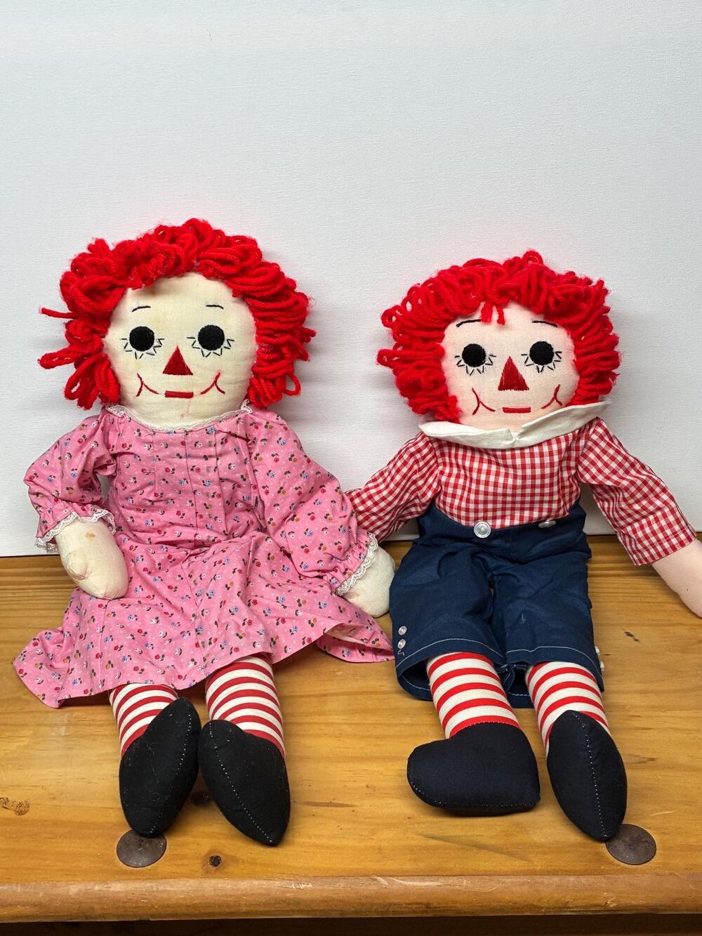 Vintage Handmade Raggedy Ann & Andy Dolls | Signed 1994, 1996 by Jackie Rebisa